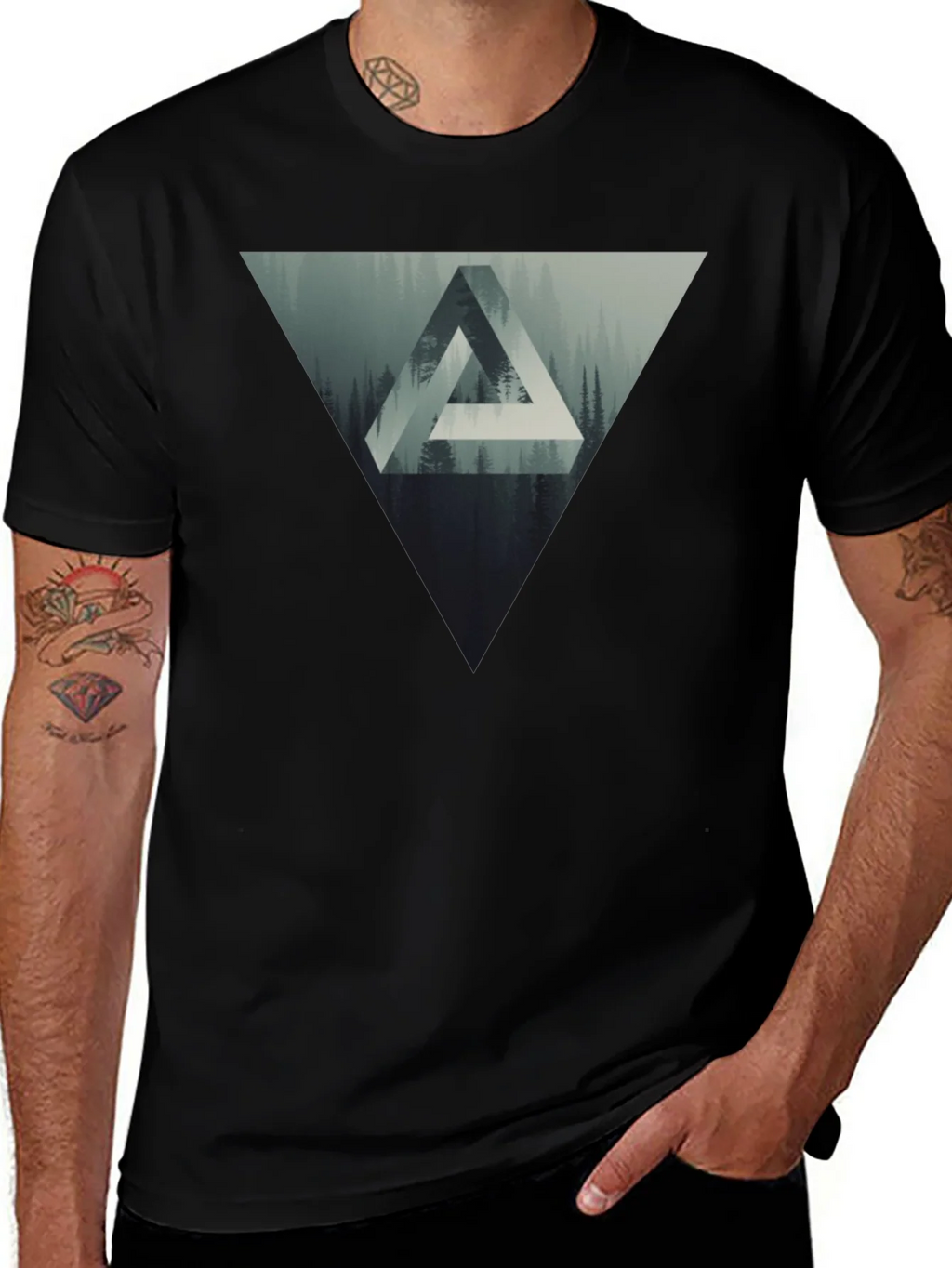 Geometric Forest Graphic T-Shirt product image 1