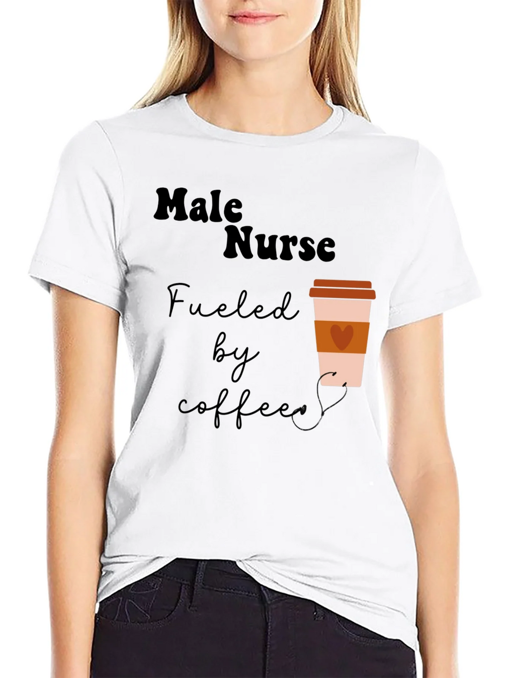 Male Nurse Fuelled by Coffee Graphic T-Shirt product image 8