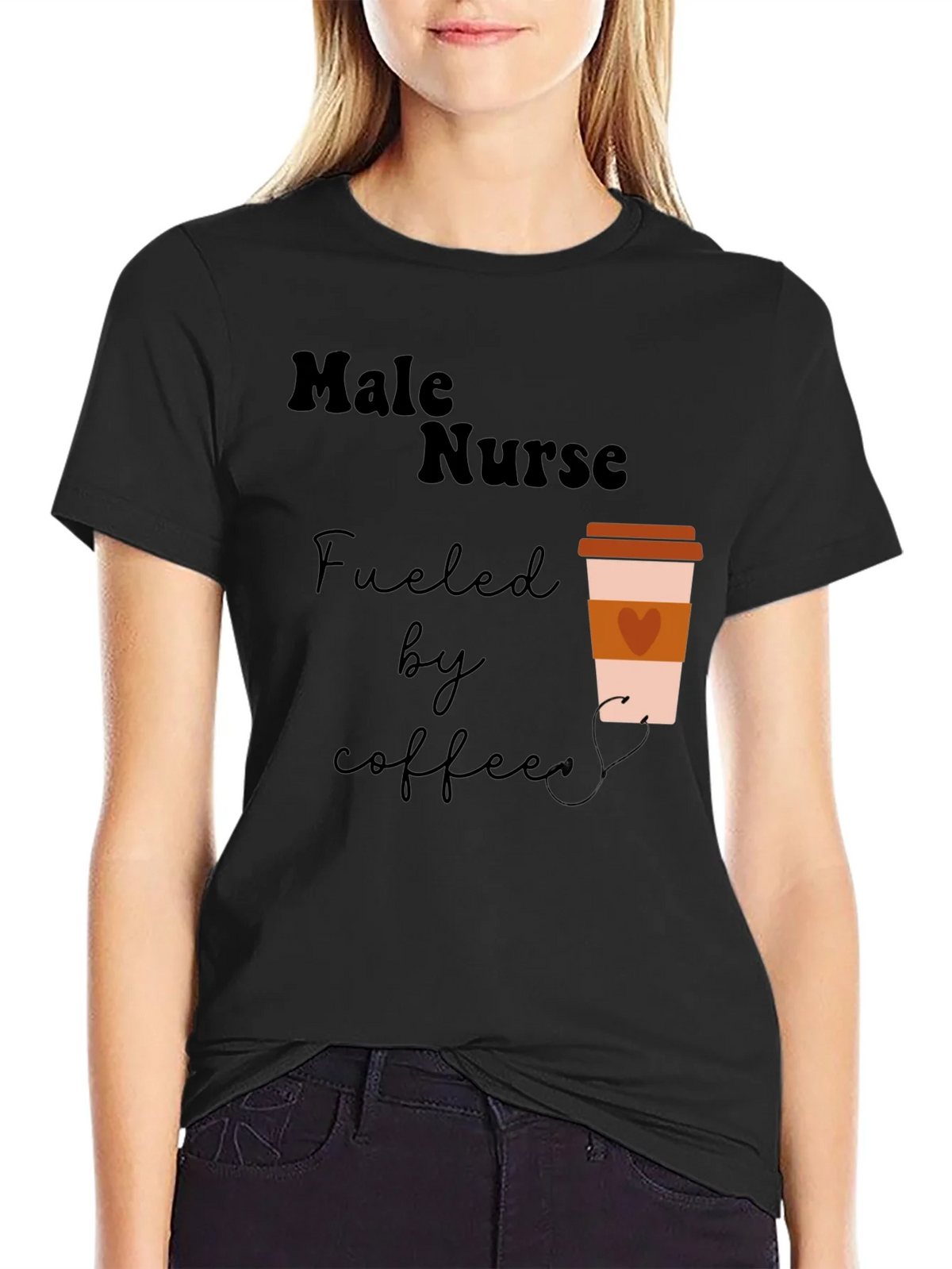 Male Nurse Fuelled by Coffee Graphic T-Shirt product image 2