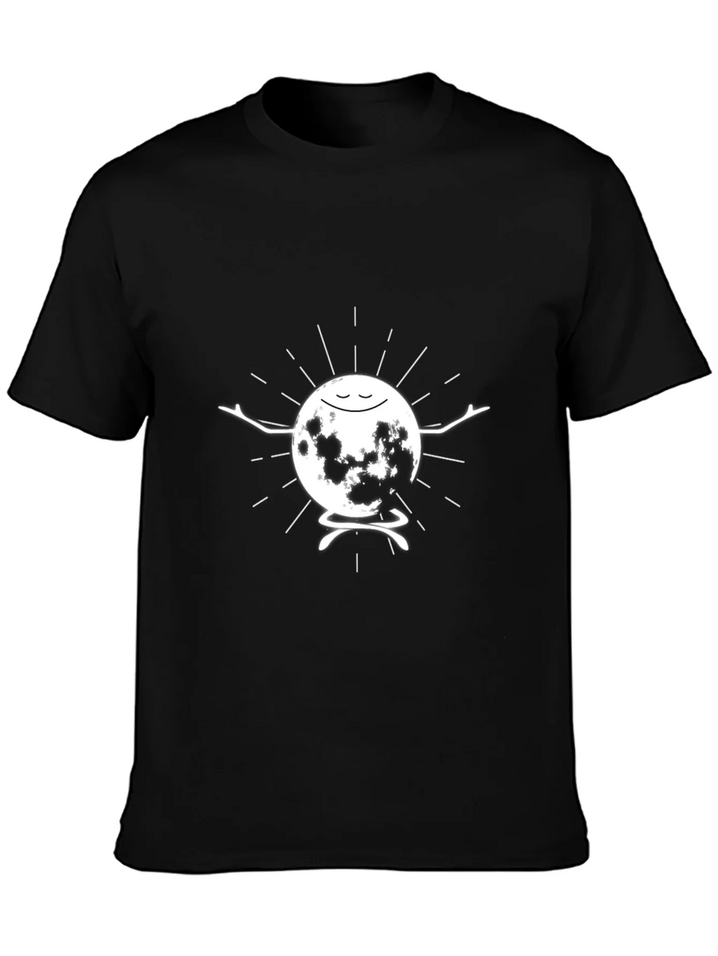 Meditating Moon Graphic T-Shirt - Black product image 3