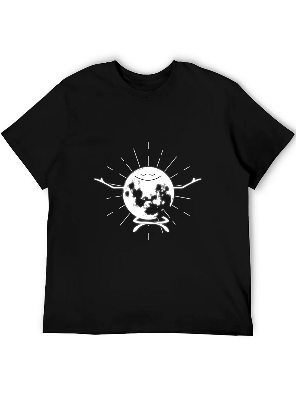 Meditating Moon Graphic T-Shirt - Black product image 5