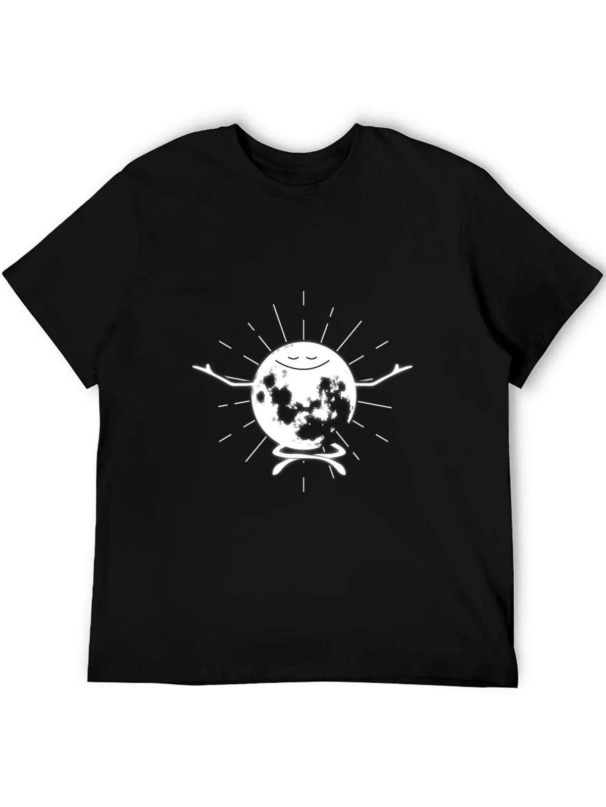 Meditating Moon Graphic T-Shirt - Black product image 5