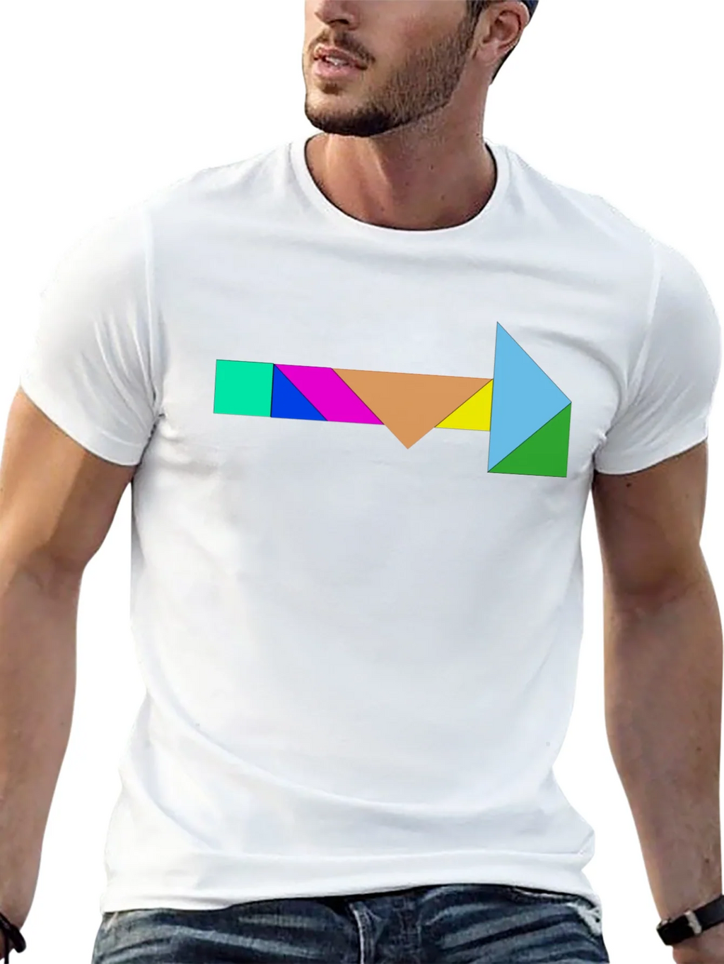 Geometric Tangram Arrow T-Shirt - Unique Design product image 9