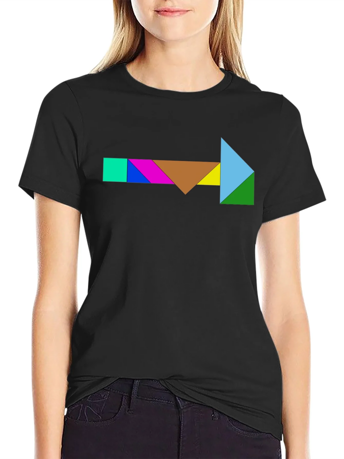 Geometric Tangram Arrow T-Shirt - Unique Design product image 1