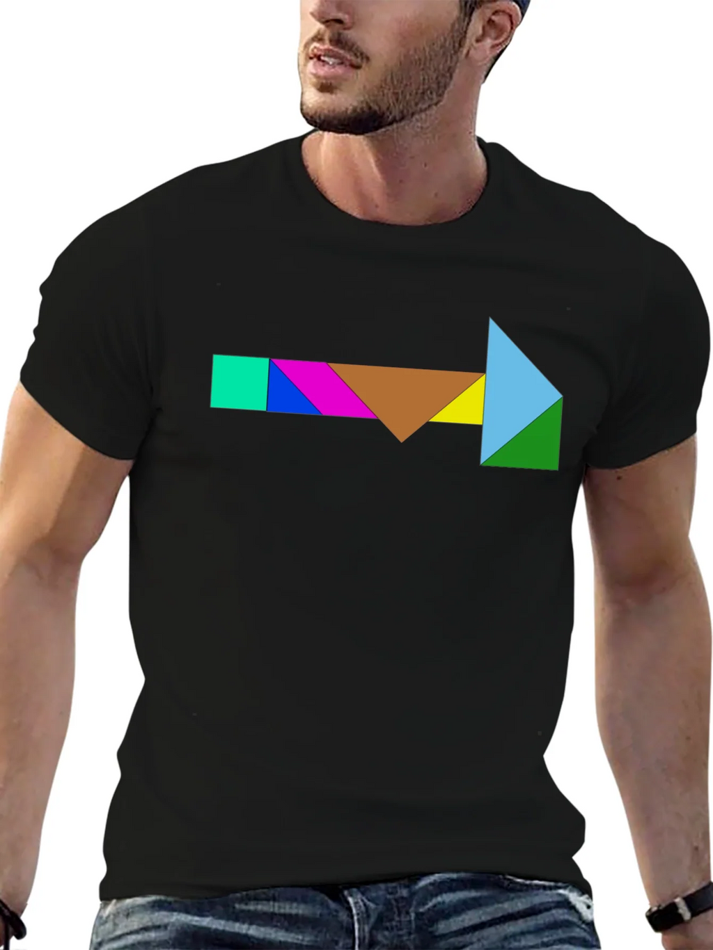 Geometric Tangram Arrow T-Shirt - Unique Design product image 4