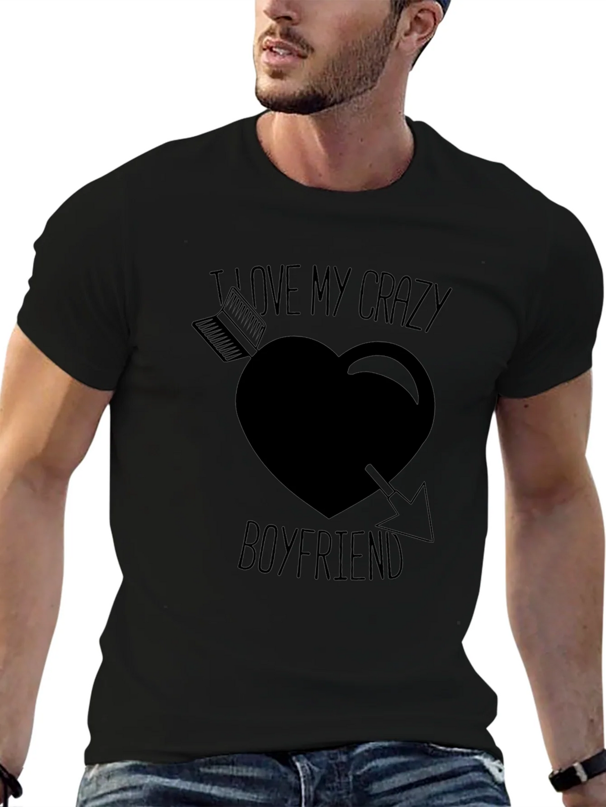 I Love My Crazy Boyfriend Graphic T-Shirt product image 6