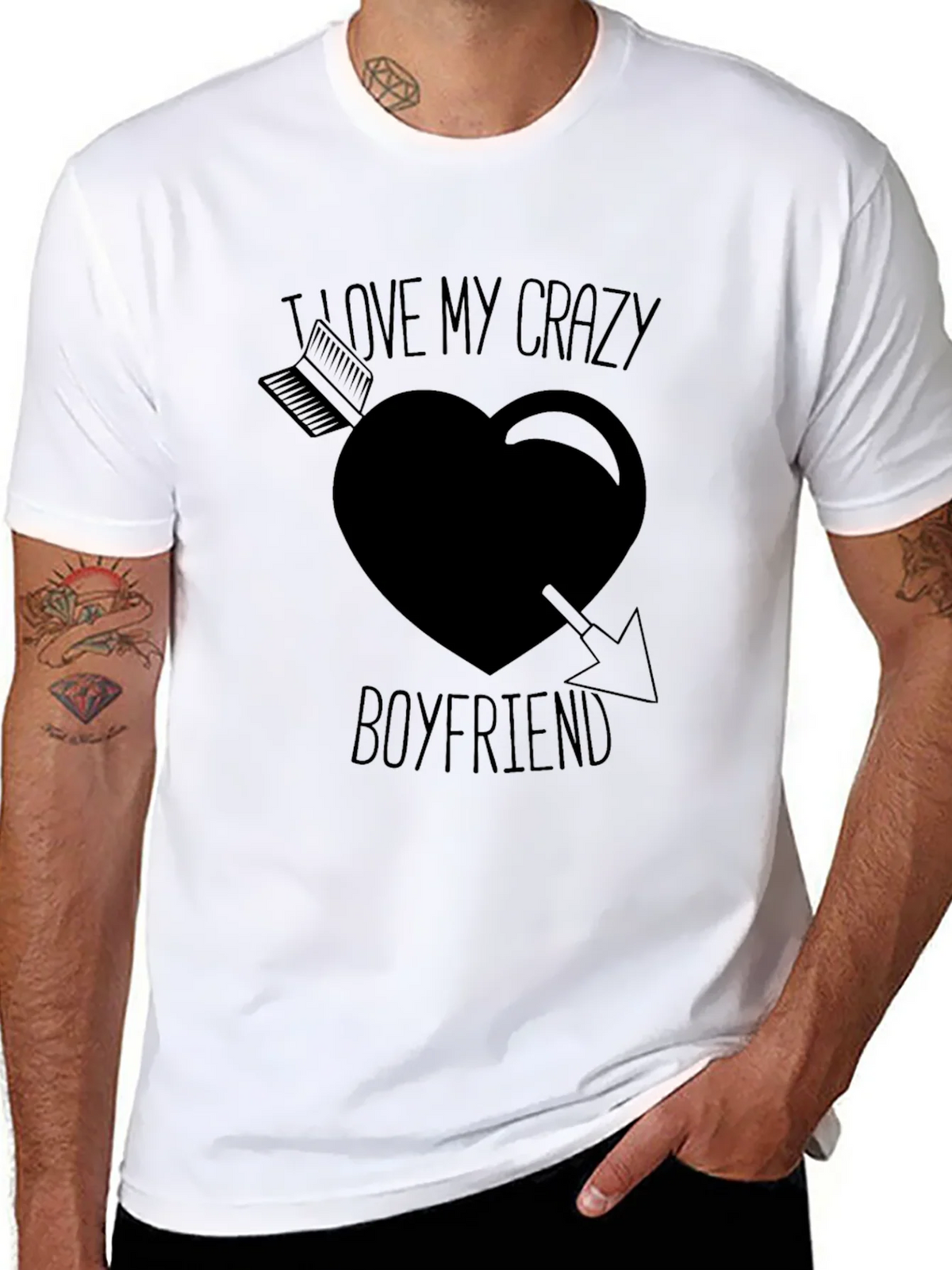 I Love My Crazy Boyfriend Graphic T-Shirt product image 7