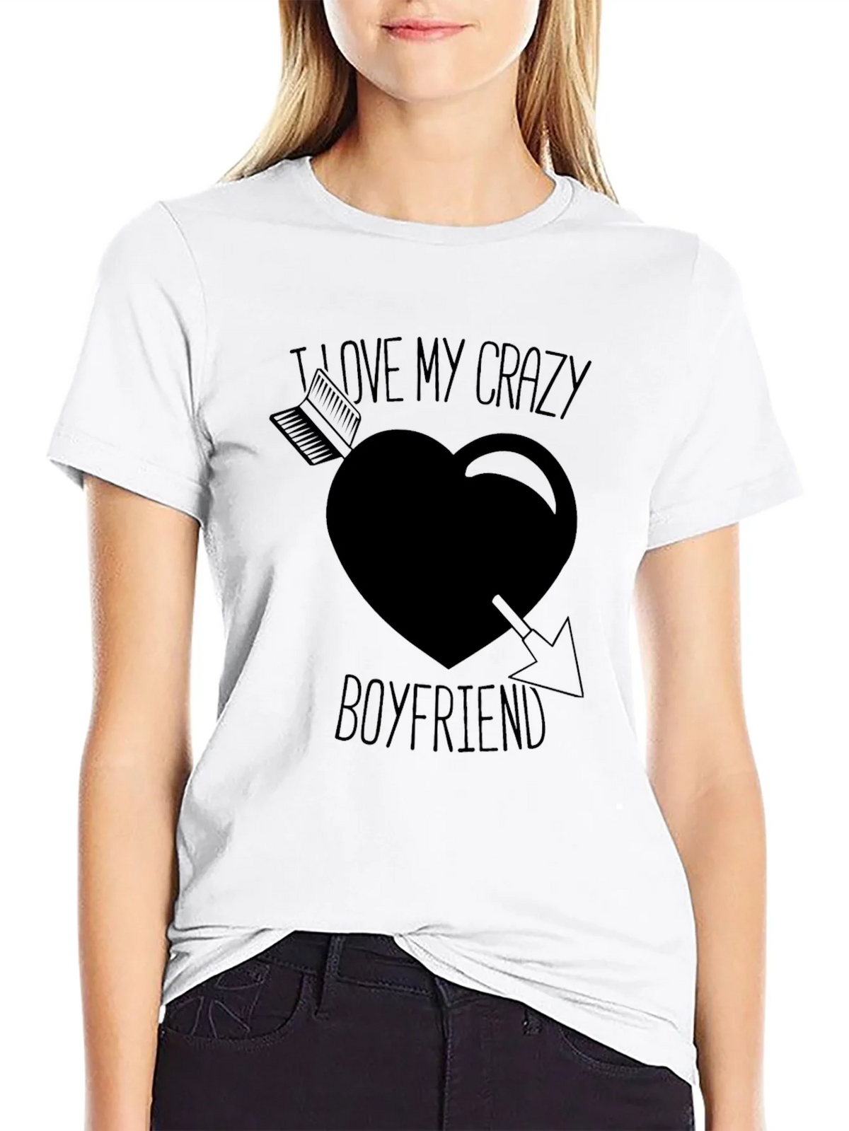 I Love My Crazy Boyfriend Graphic T-Shirt product image 8