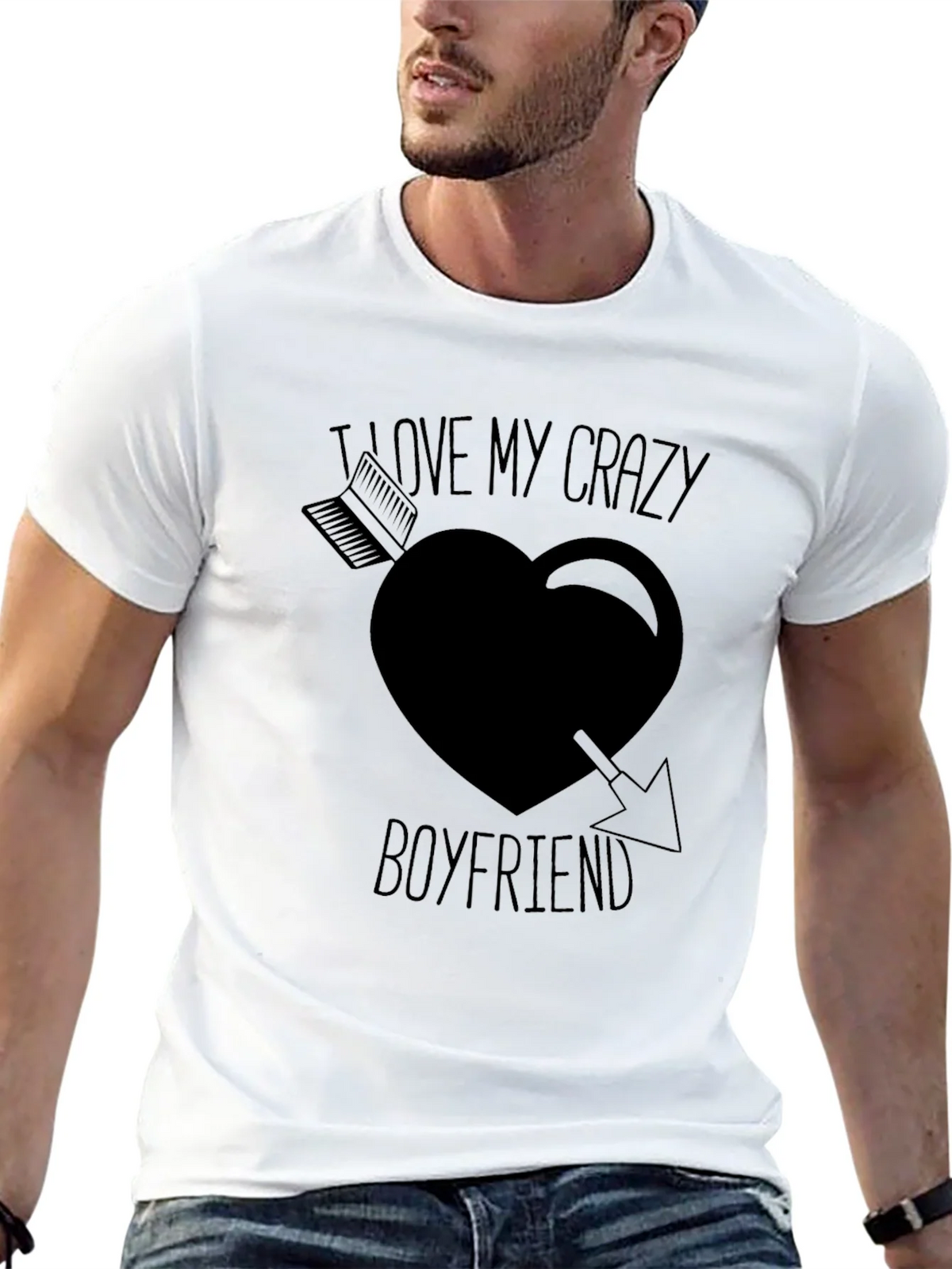 I Love My Crazy Boyfriend Graphic T-Shirt product image 12