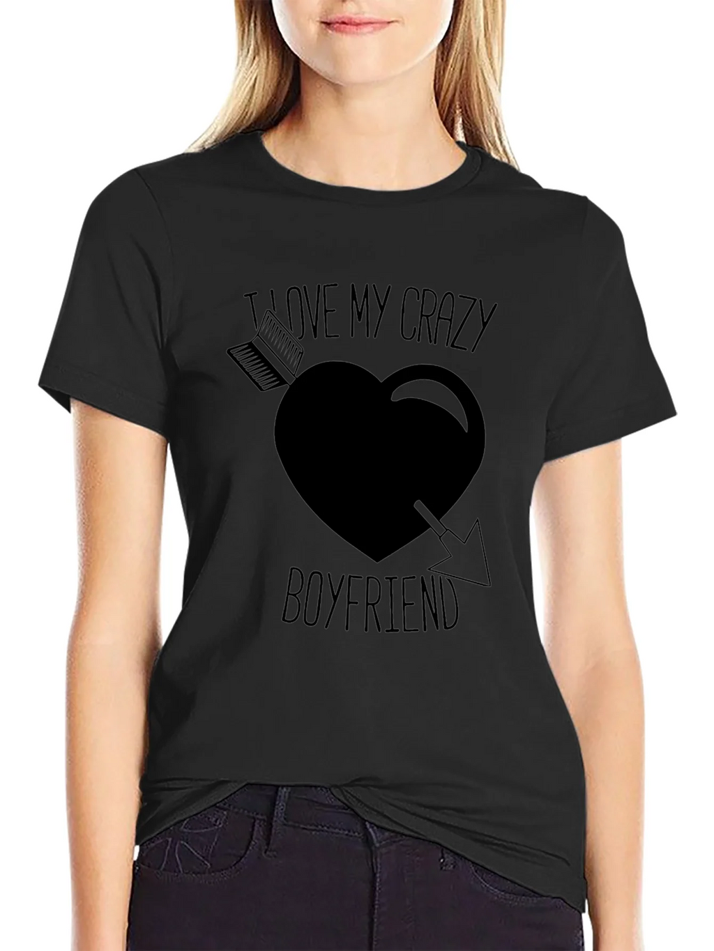 I Love My Crazy Boyfriend Graphic T-Shirt product image 2