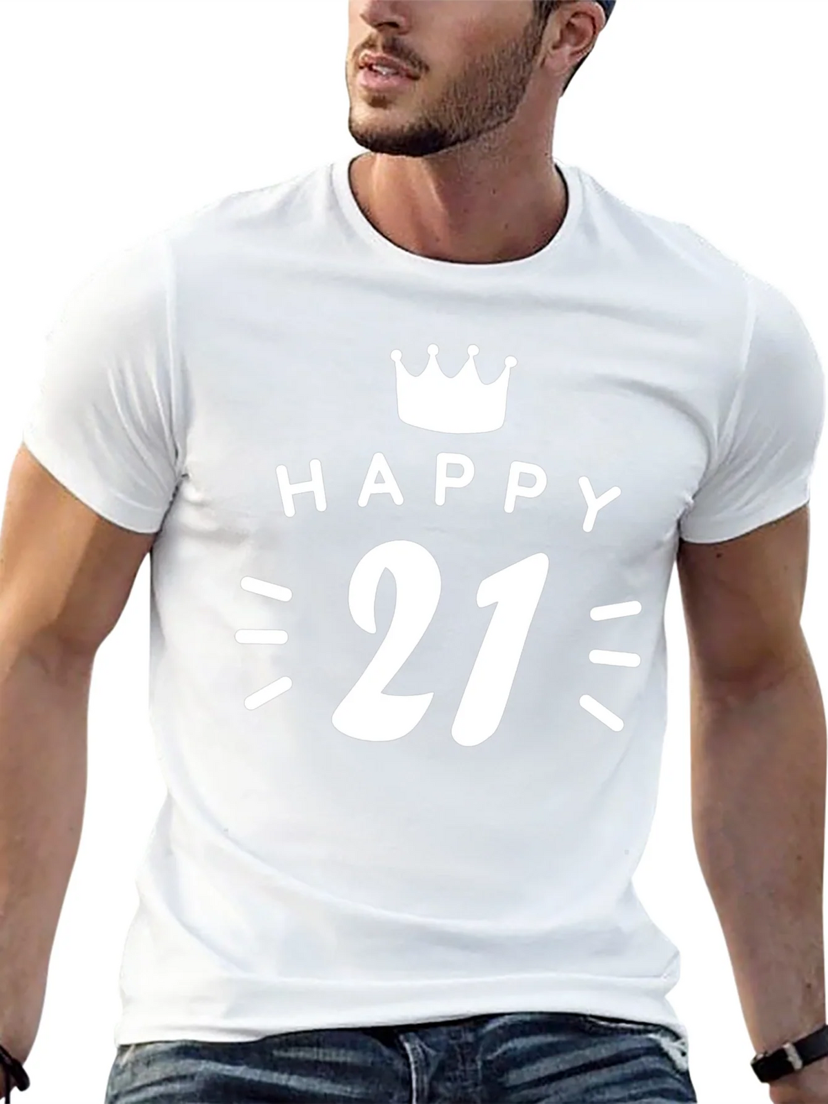 Happy 21st Birthday T-Shirt Crown Graphic Tee product image 12