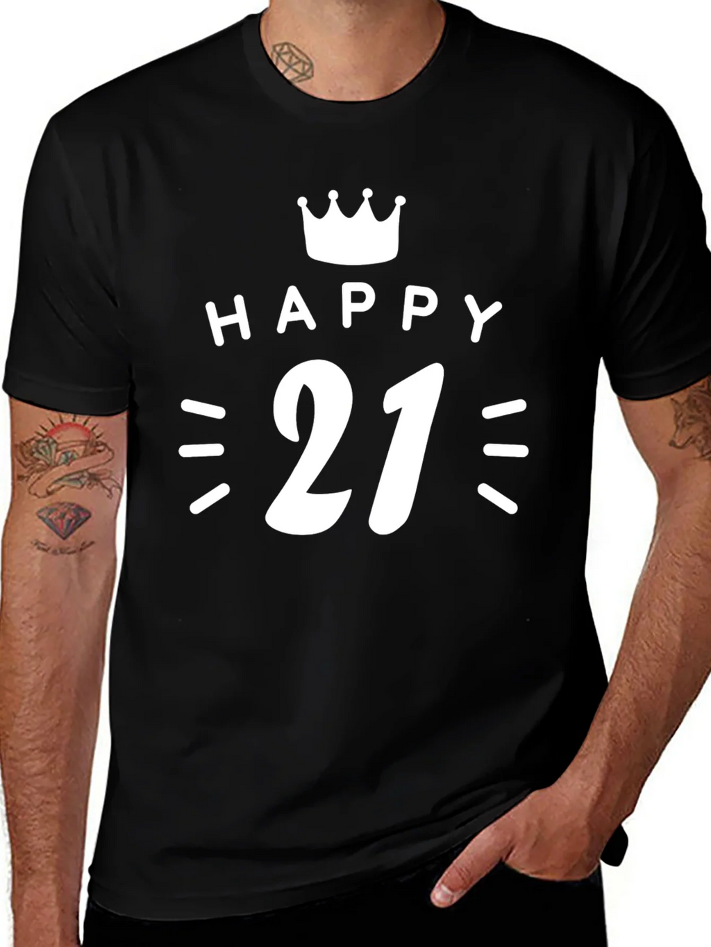 Happy 21st Birthday T-Shirt Crown Graphic Tee product image 1