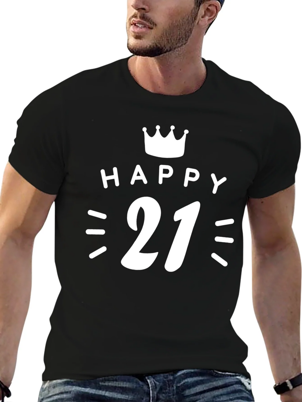 Happy 21st Birthday T-Shirt Crown Graphic Tee product image 6