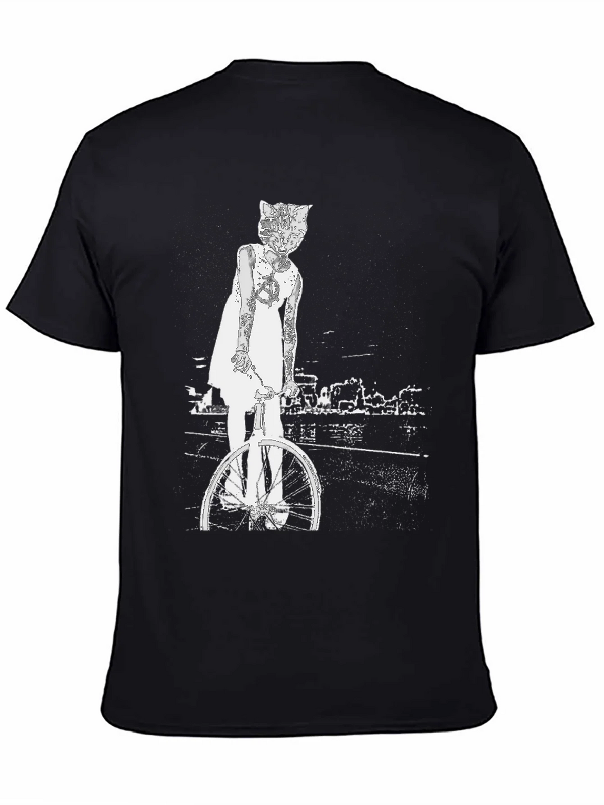 Cat Girl Bicycle Graphic T-Shirt product image 4