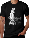 Cat Girl Bicycle Graphic T-Shirt product image 1