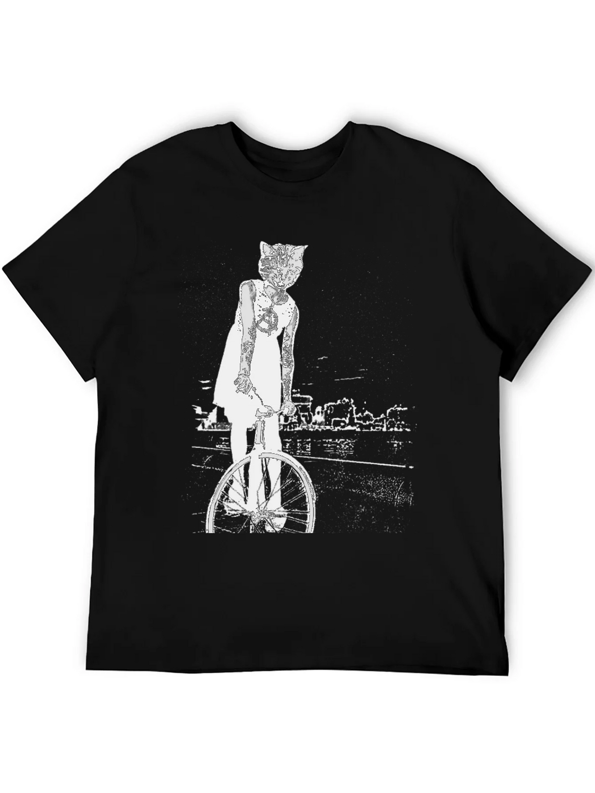 Cat Girl Bicycle Graphic T-Shirt product image 5