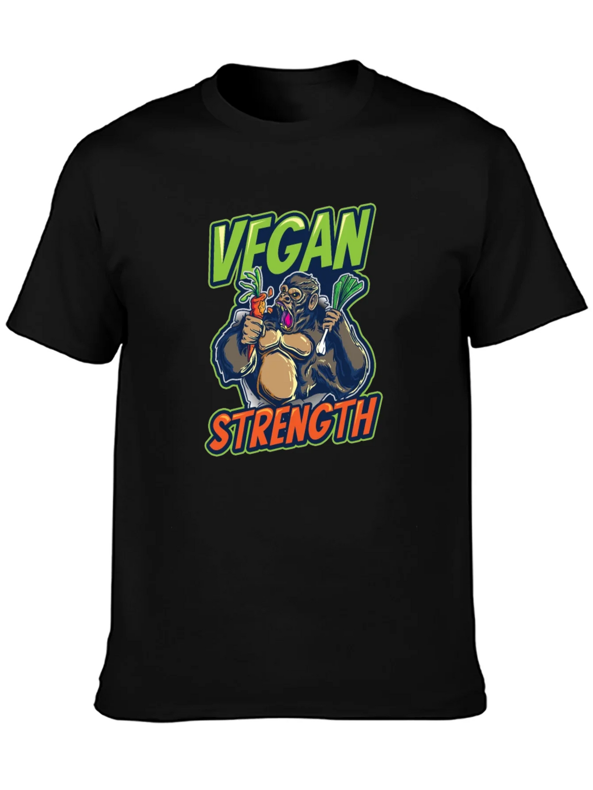 Vegan Strength Gorilla T-Shirt - Black product image 3