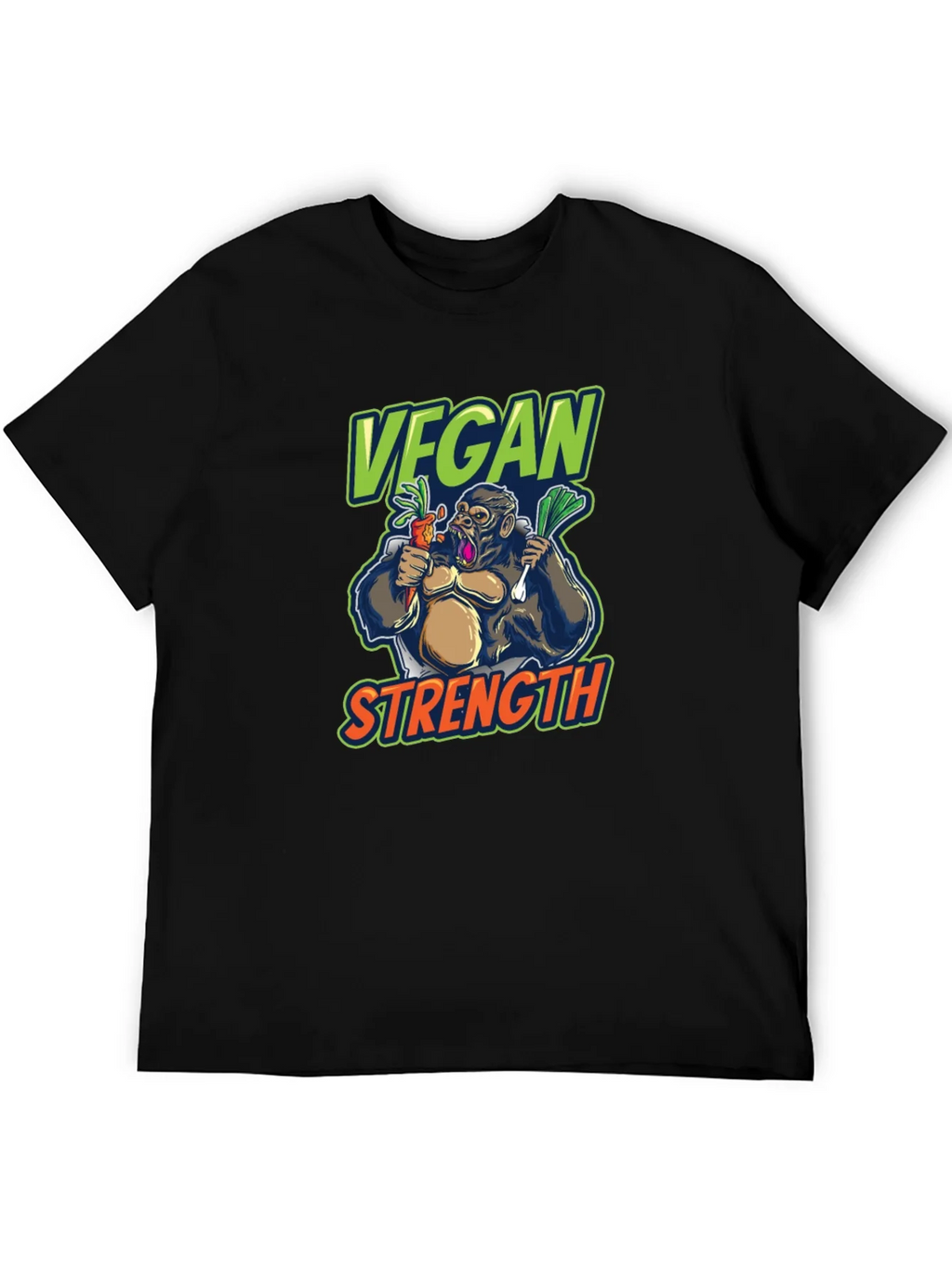 Vegan Strength Gorilla T-Shirt - Black product image 5