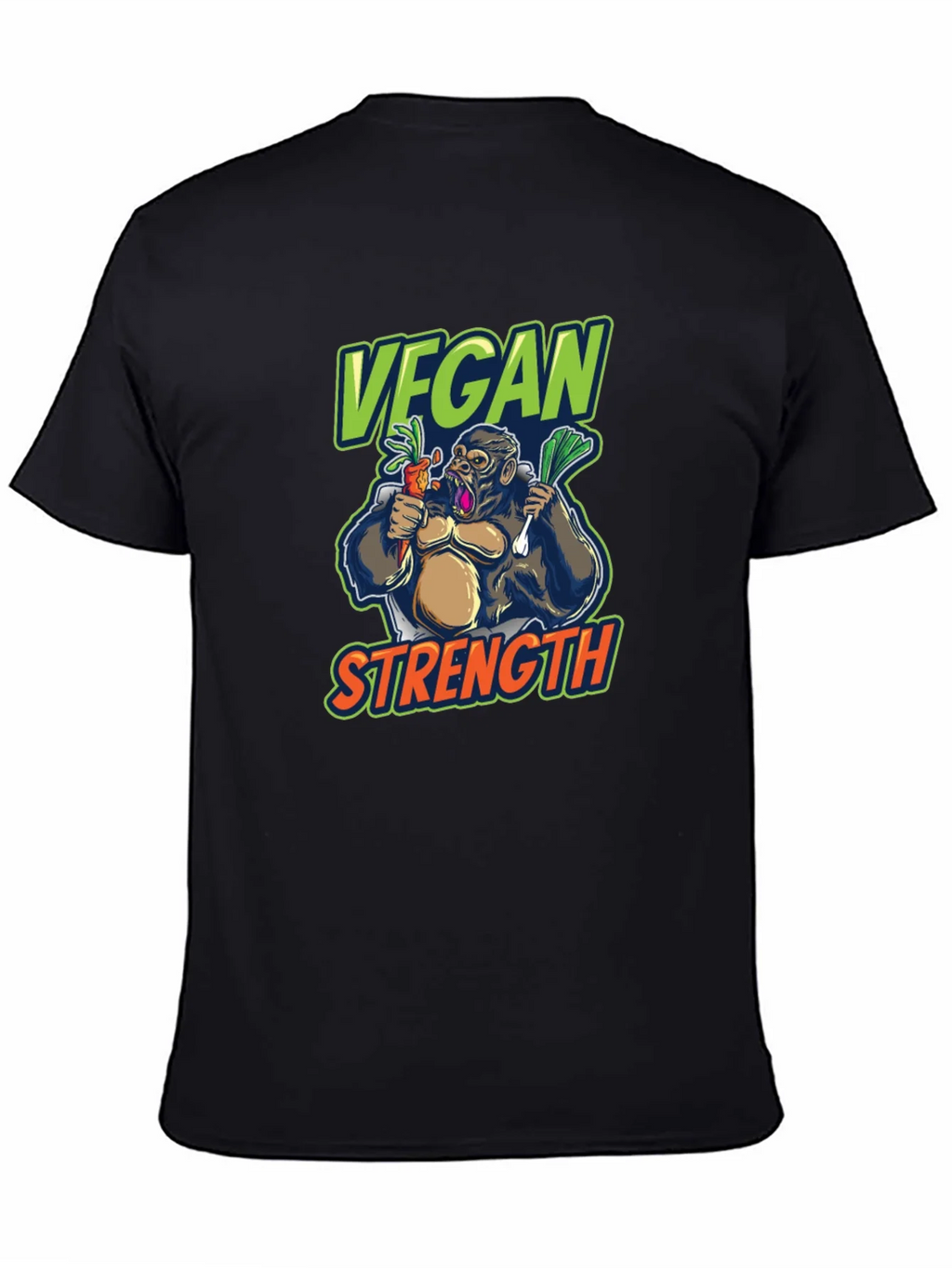 Vegan Strength Gorilla T-Shirt - Black product image 4