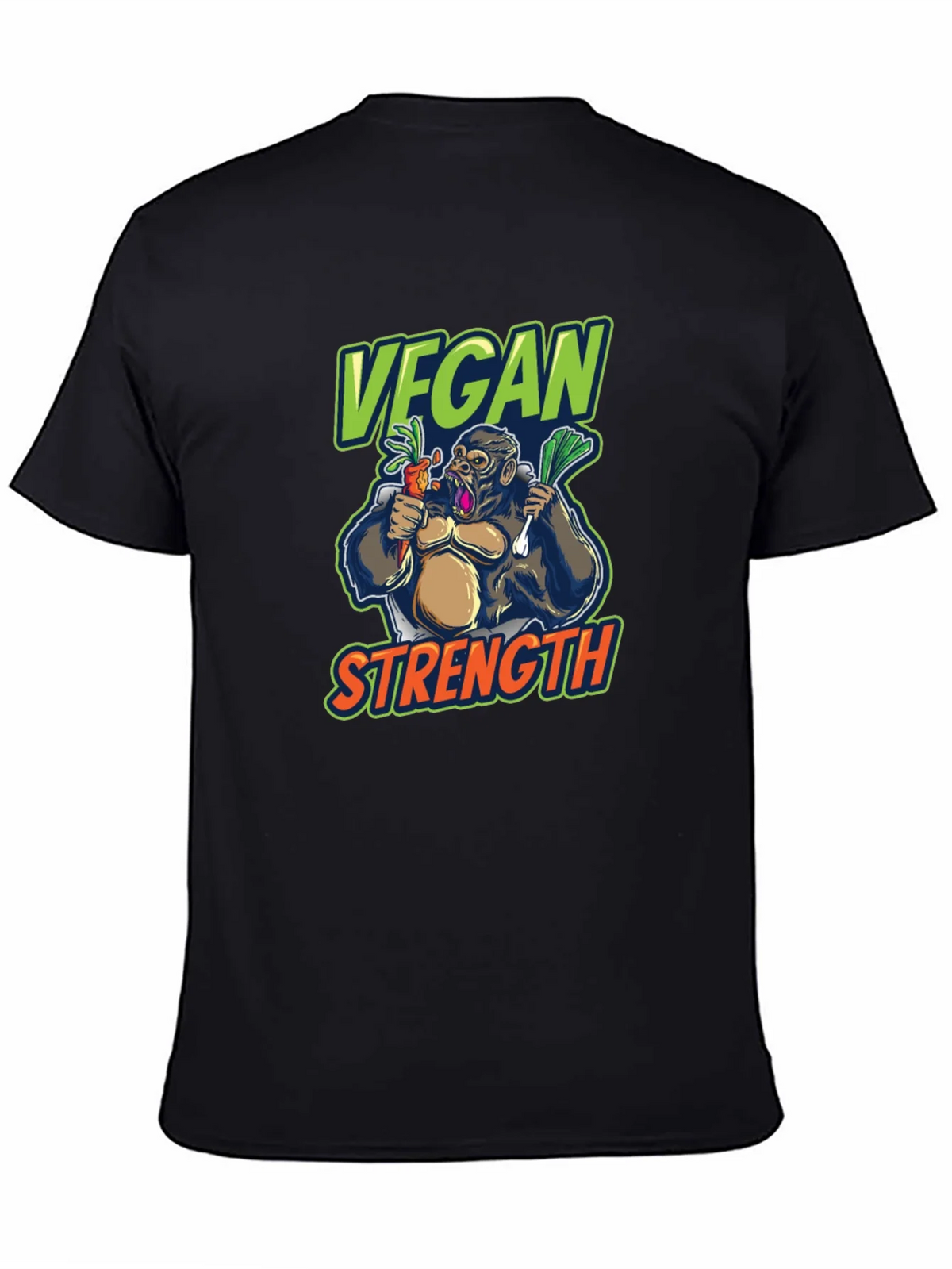 Vegan Strength Gorilla T-Shirt - Black product image 4