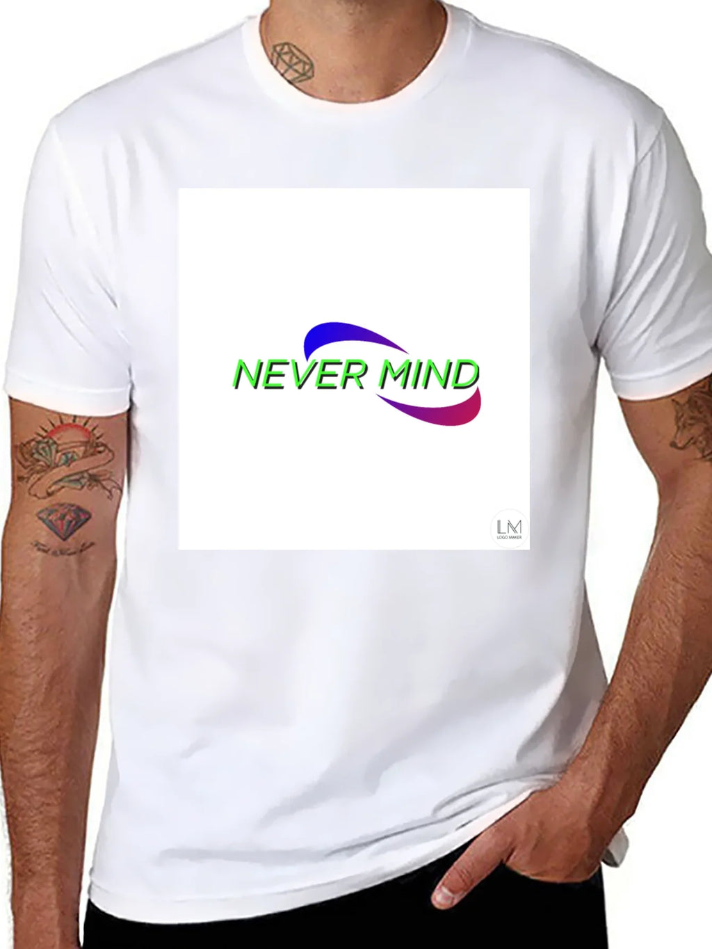 Never Mind Graphic Black T-Shirt product image 7