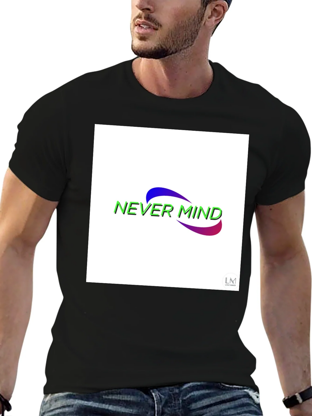 Never Mind Graphic Black T-Shirt product image 6