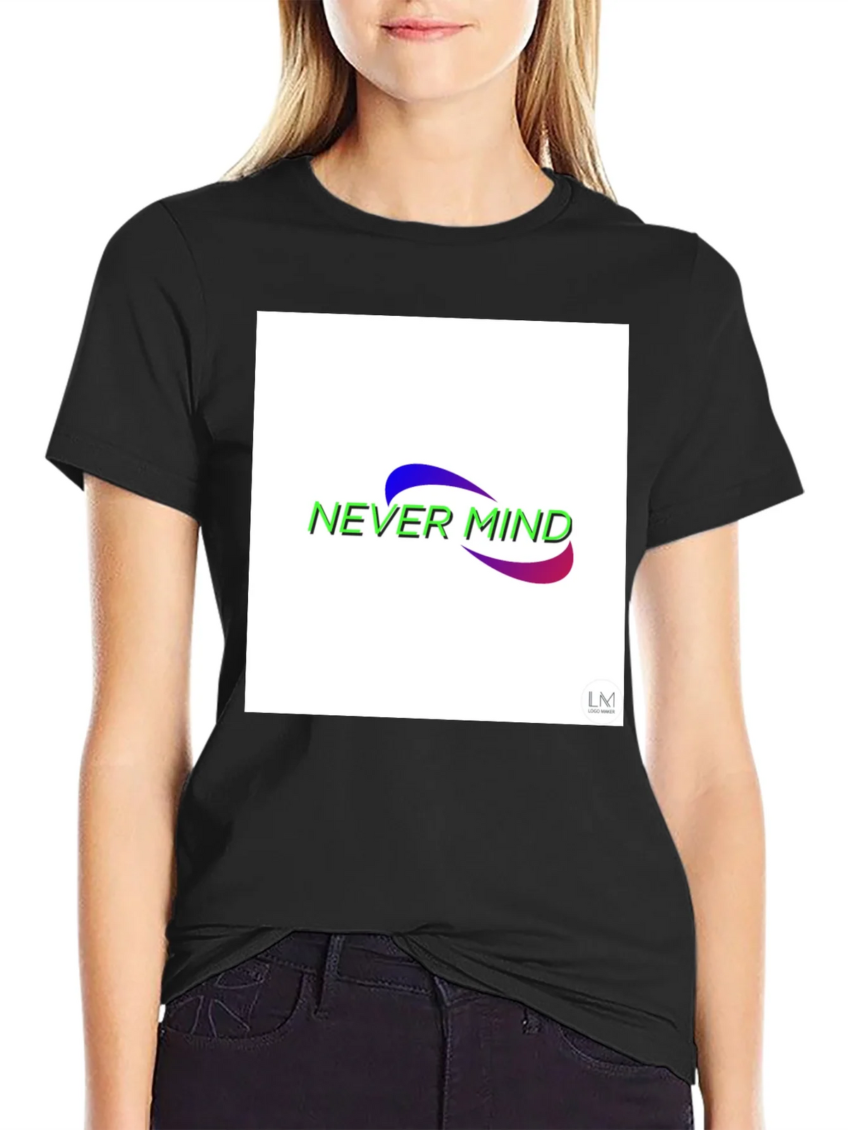 Never Mind Graphic Black T-Shirt product image 2