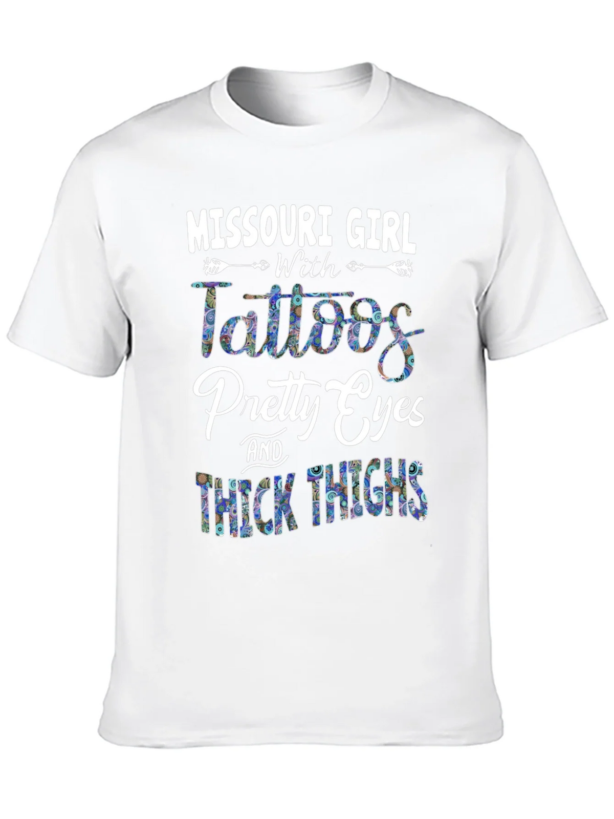 Missouri Girl Tattoos Pretty Eyes & Thick Thighs T-Shirt product image 9