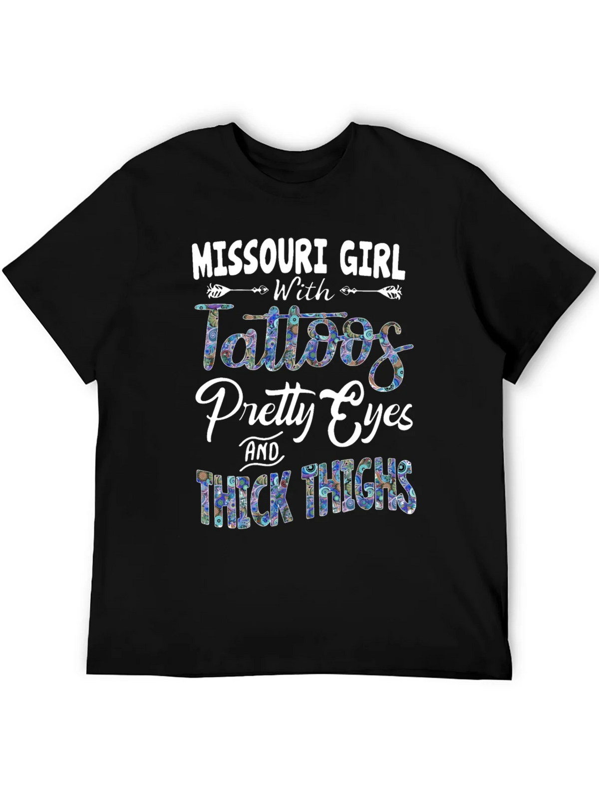 Missouri Girl Tattoos Pretty Eyes & Thick Thighs T-Shirt product image 5