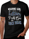 Missouri Girl Tattoos Pretty Eyes & Thick Thighs T-Shirt product image 1
