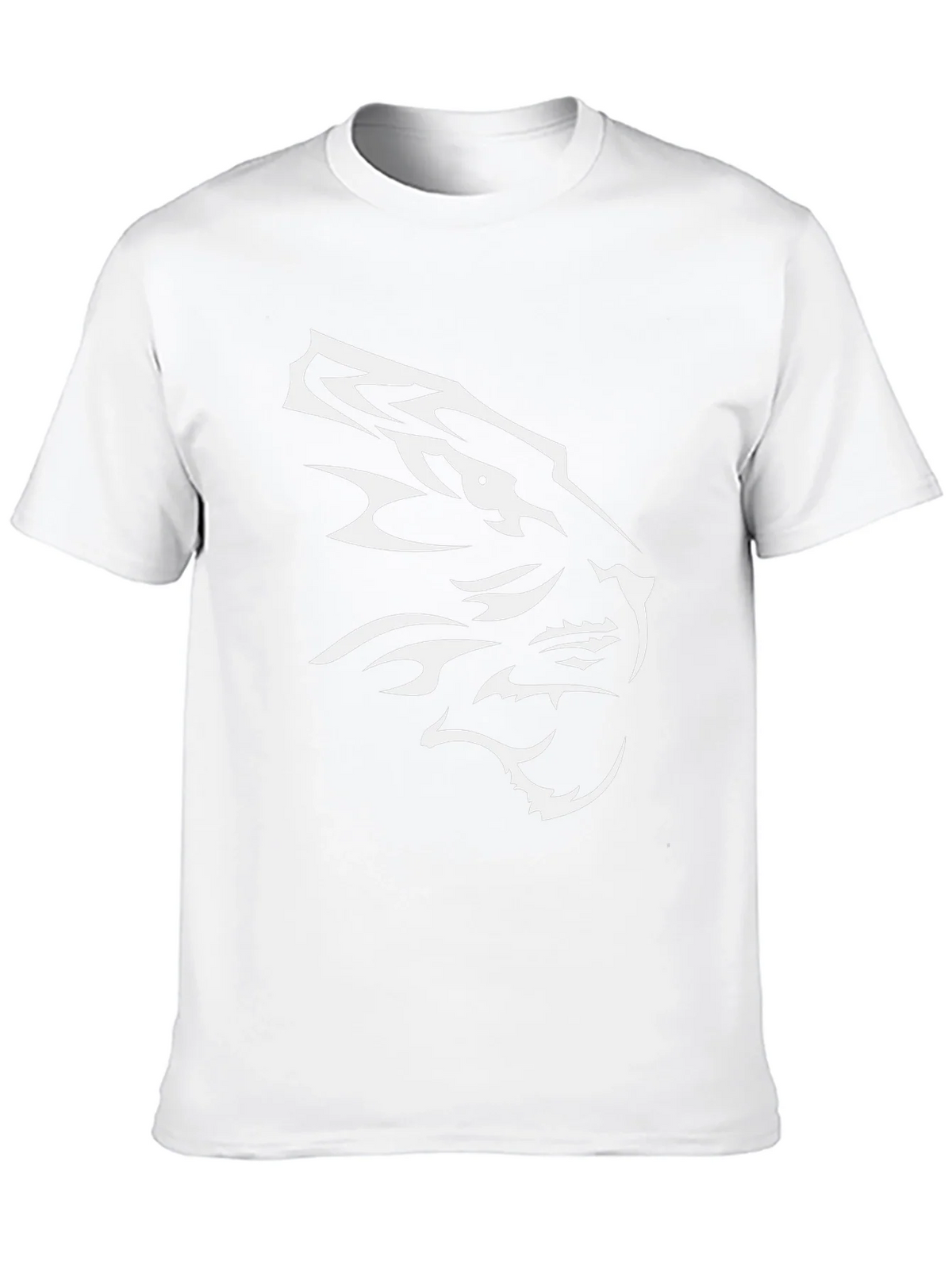 Black T-Shirt with White Tiger Design product image 7