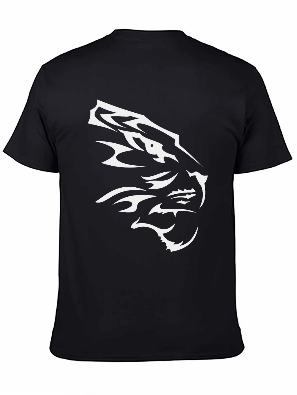 Black T-Shirt with White Tiger Design product image 2