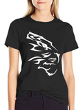 Black T-Shirt with White Tiger Design product image 1