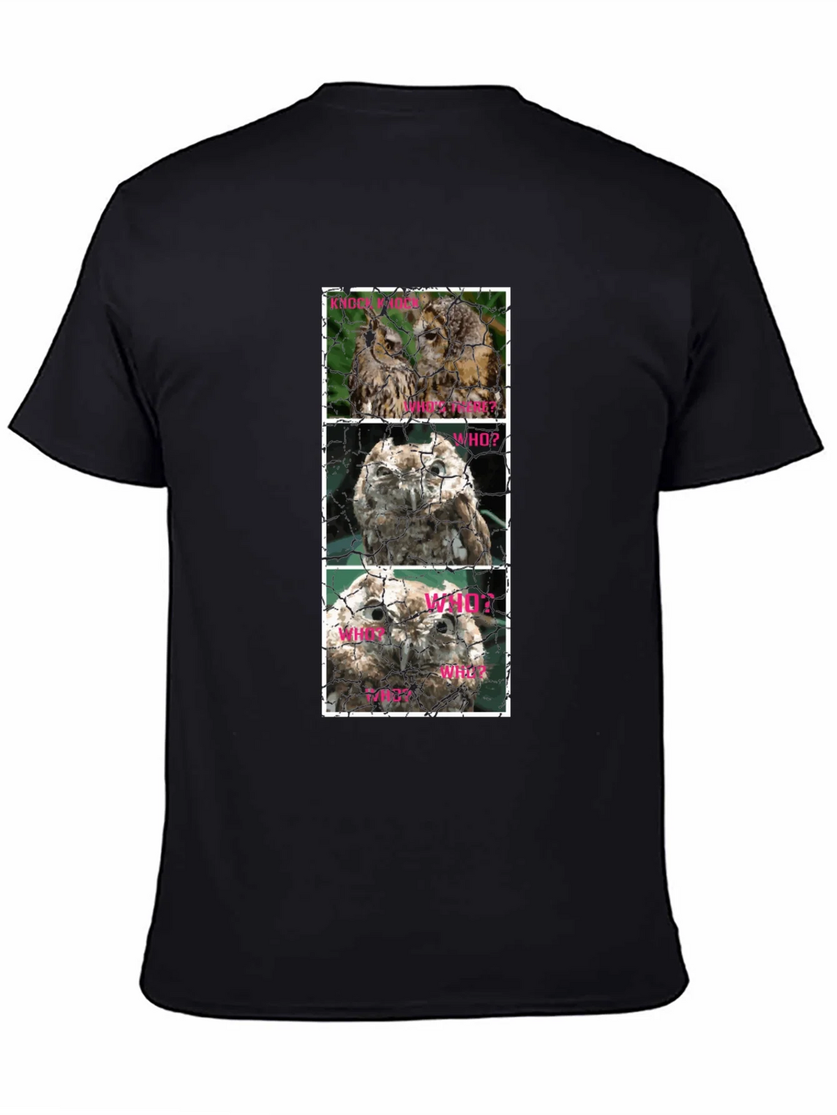 Owl Trio T-Shirt - Knowledge Who What Why Cotton Tee product image 4