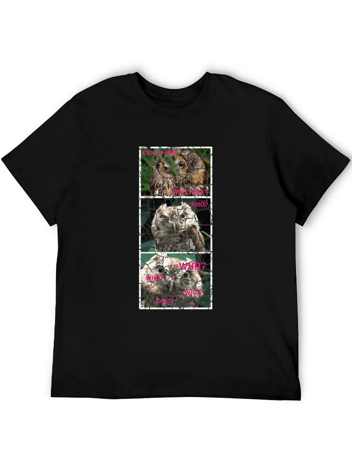 Owl Trio T-Shirt - Knowledge Who What Why Cotton Tee product image 5