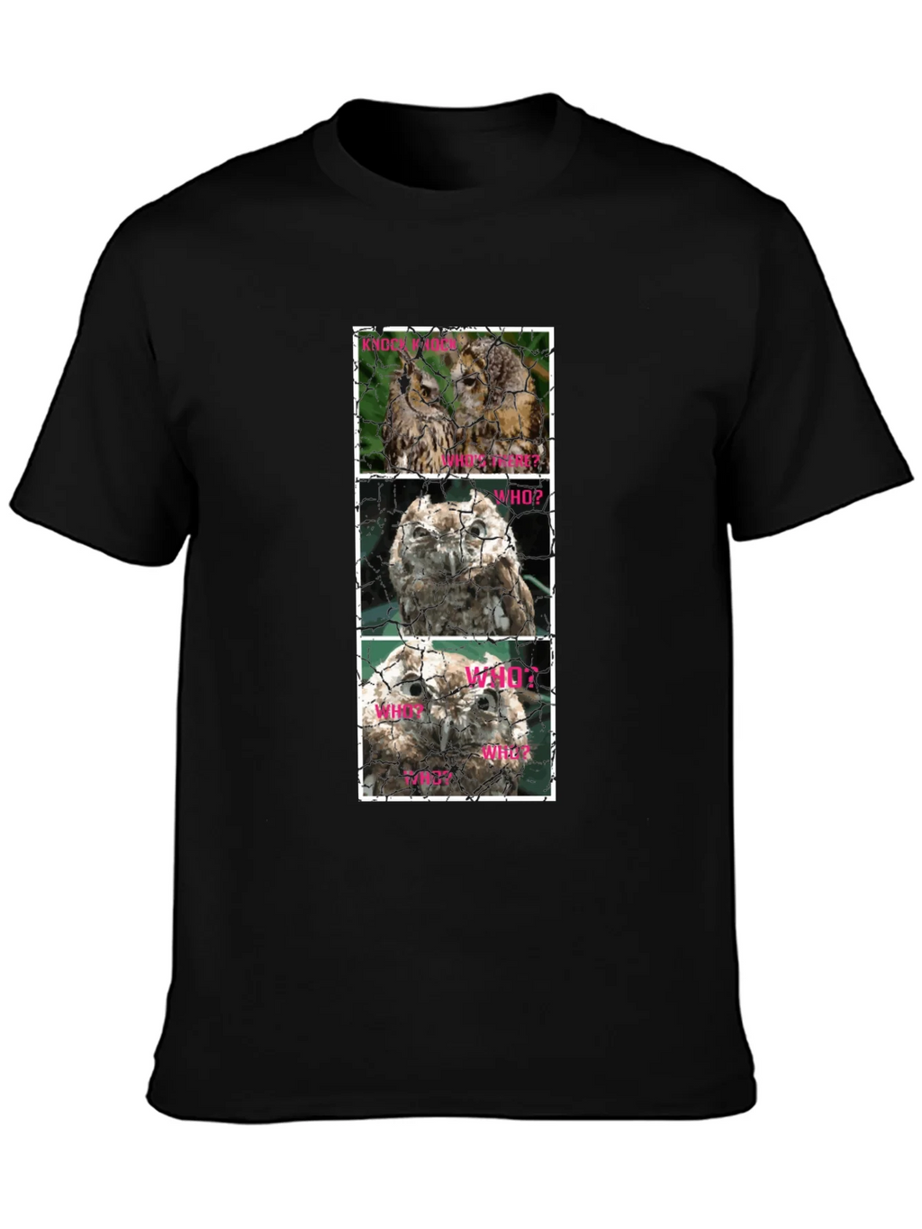 Owl Trio T-Shirt - Knowledge Who What Why Cotton Tee product image 3