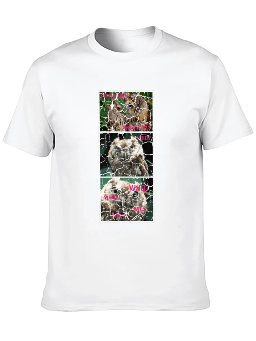 Owl Trio T-Shirt - Knowledge Who What Why Cotton Tee product image 9