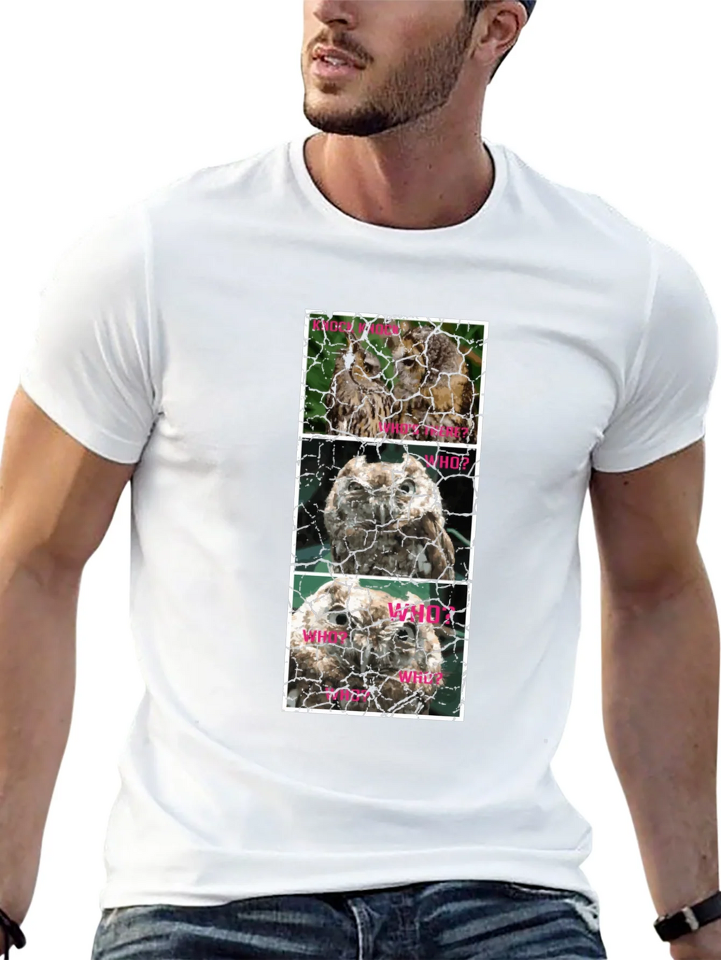 Owl Trio T-Shirt - Knowledge Who What Why Cotton Tee product image 12