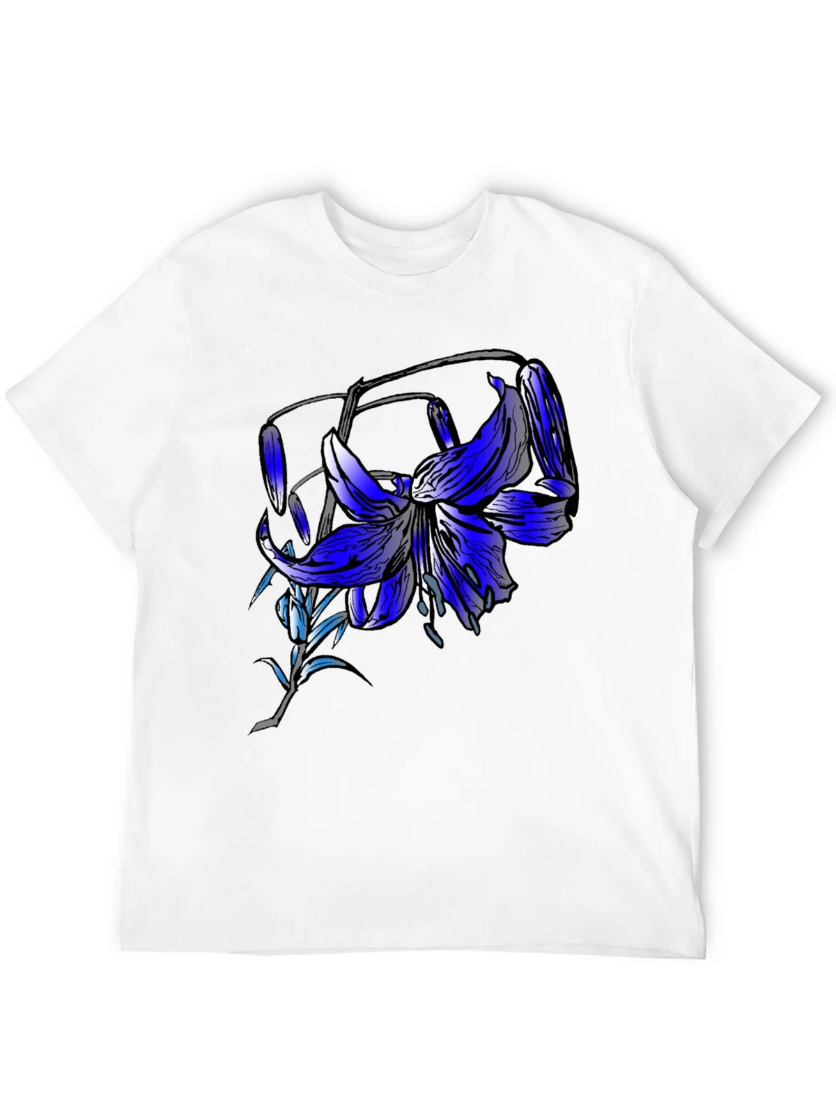 Blue Lily Graphic Tee - Mens Black T-Shirt product image 11