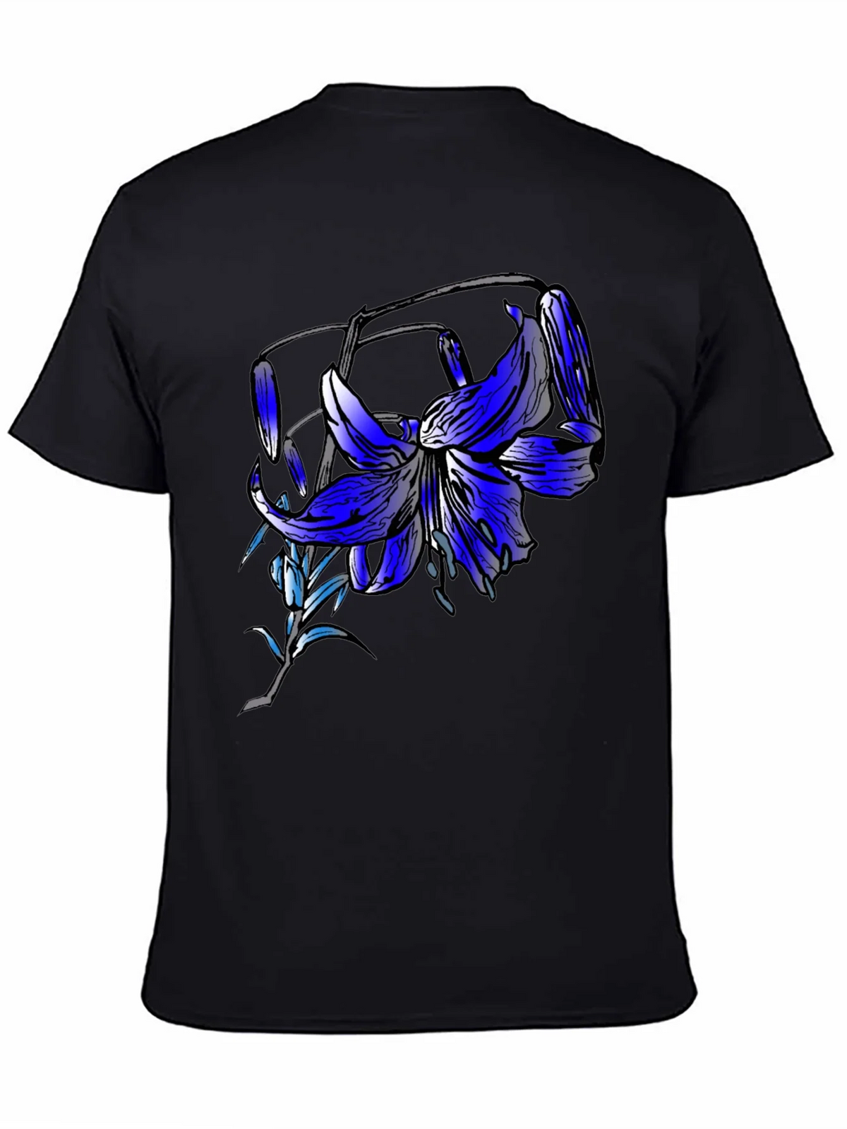 Blue Lily Graphic Tee - Mens Black T-Shirt product image 4
