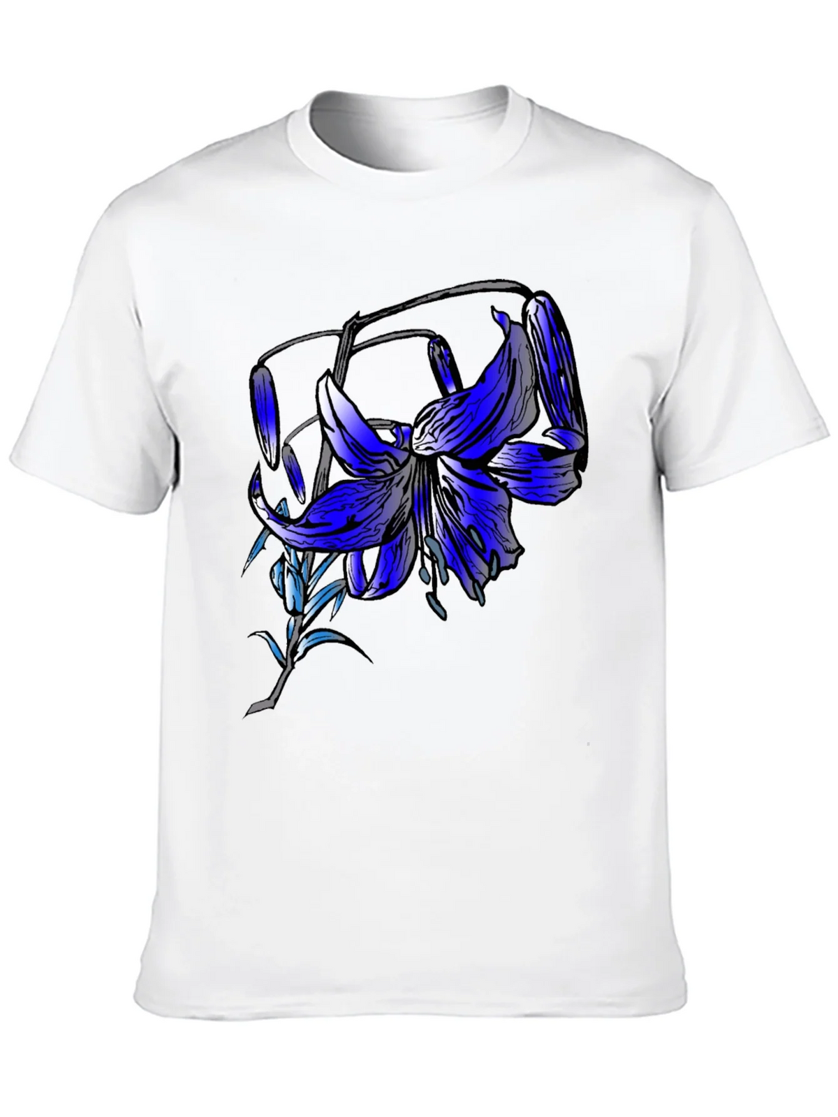 Blue Lily Graphic Tee - Mens Black T-Shirt product image 9