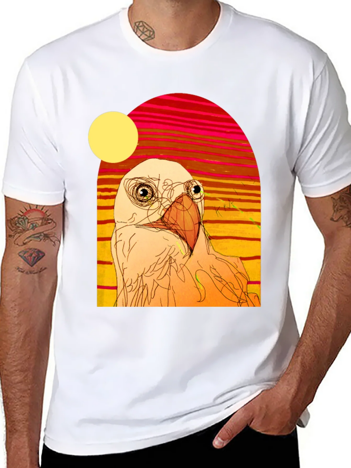 Abstract Bird Graphic T-Shirt product image 7