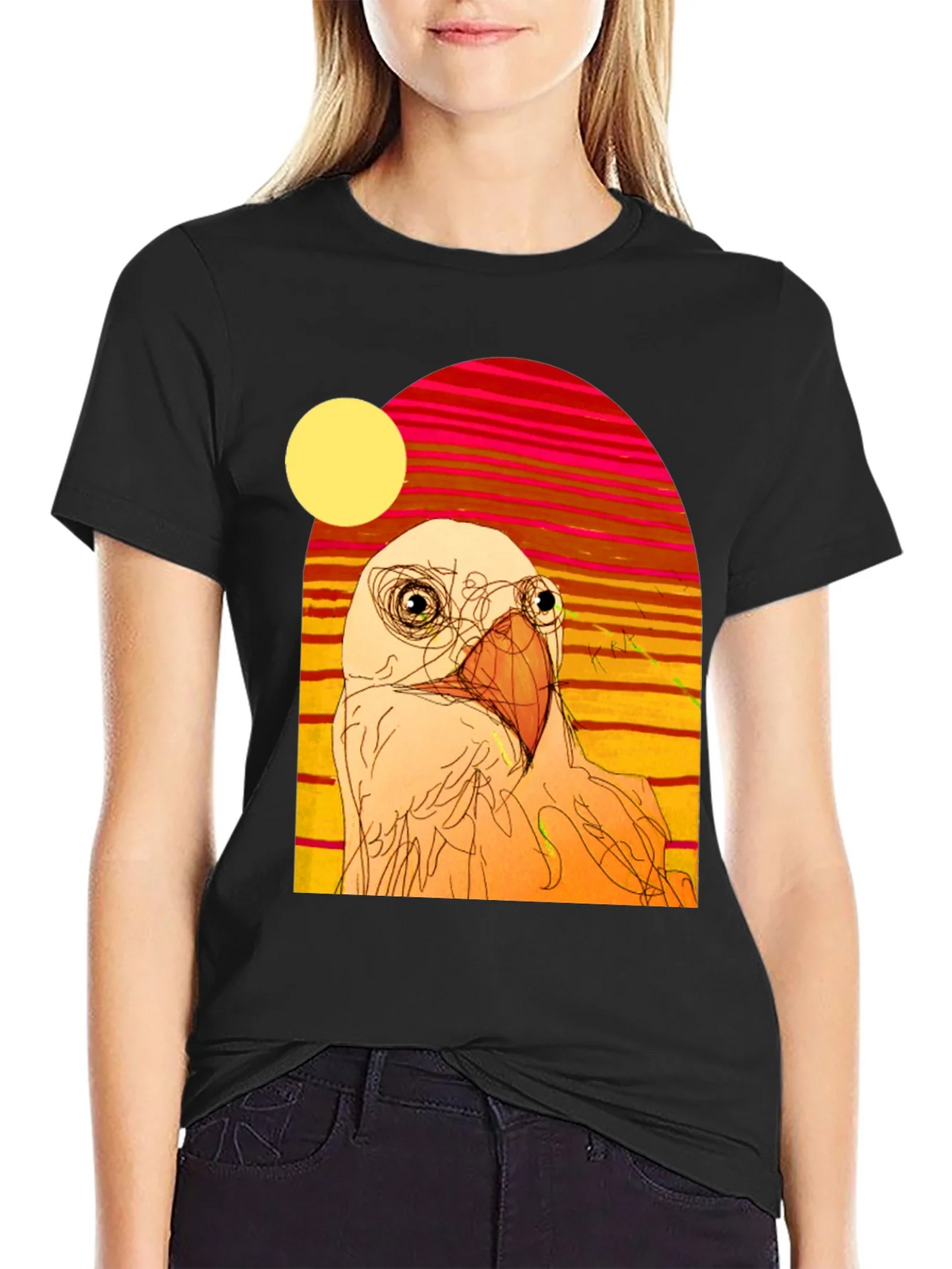 Abstract Bird Graphic T-Shirt product image 2