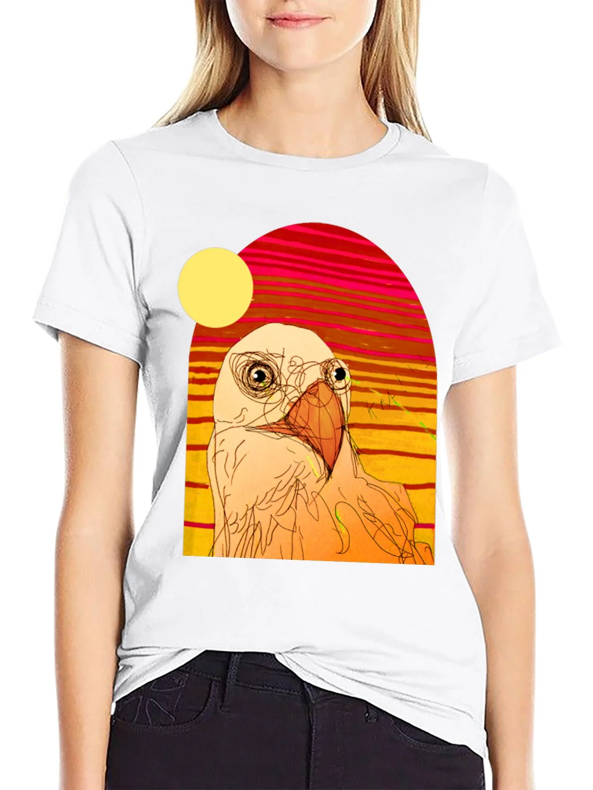 Abstract Bird Graphic T-Shirt product image 8