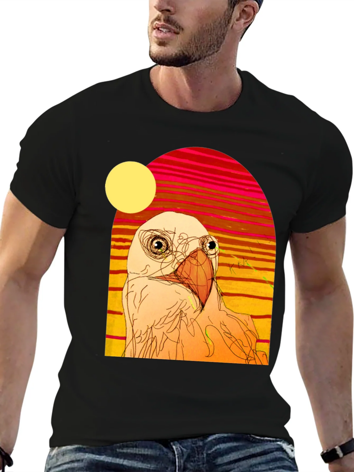 Abstract Bird Graphic T-Shirt product image 6